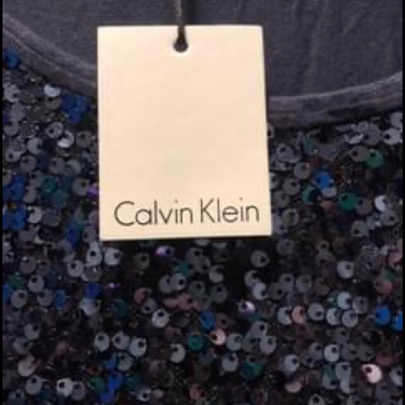 Beautiful Calvin Klein navy blue sequinned tank top size 1x - Picture 2 of 3